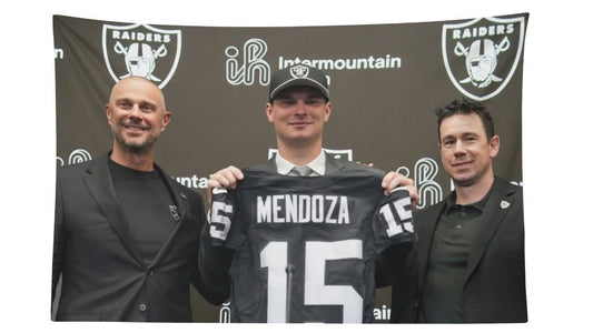 Fernando Mendoza Raiders Jersey Draft Flag - AthleteFlags