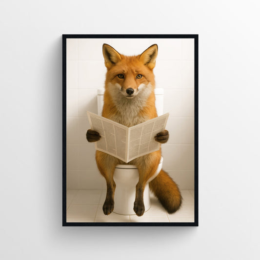 Fox Animal Bathroom Toilet Poster - AthleteFlags