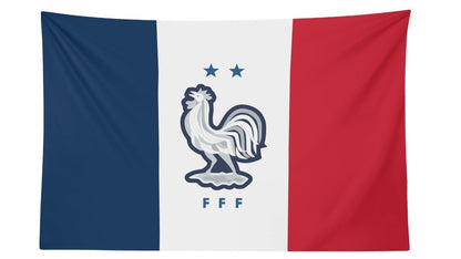 France National Football Team FFF Le Coq Gaulois Crest Flag For 2026 World Copa - AthleteFlags