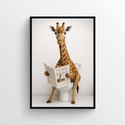 Giraffe Animal Bathroom Toilet Poster - AthleteFlags