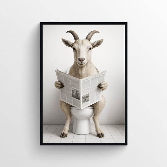 Goat Animal Bathroom Toilet Poster - AthleteFlags
