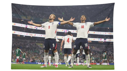 Harry Kane and Jude Bellingham England Vs. Mexico Celebration Flag For 2026 World Copa - AthleteFlags