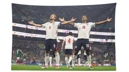 Harry Kane and Jude Bellingham England Vs. Mexico Celebration Flag For 2026 World Copa - AthleteFlags