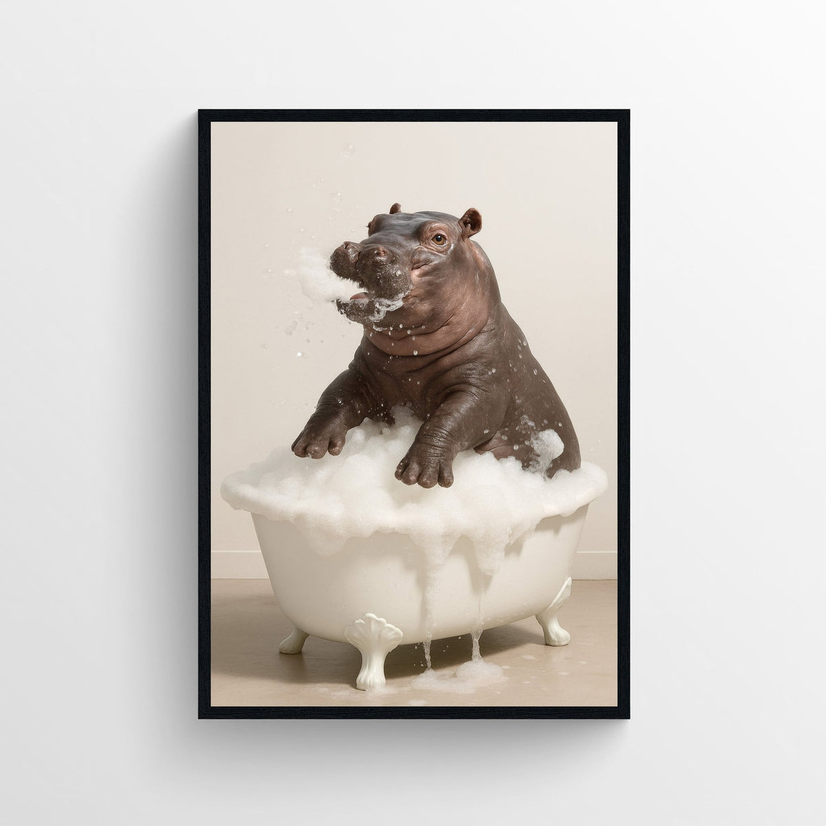Hippo Animal Bathroom Tub Poster - AthleteFlags