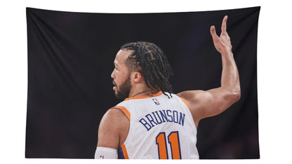 Jalen Brunson 3 Point Celebration Backshot Flag - AthleteFlags