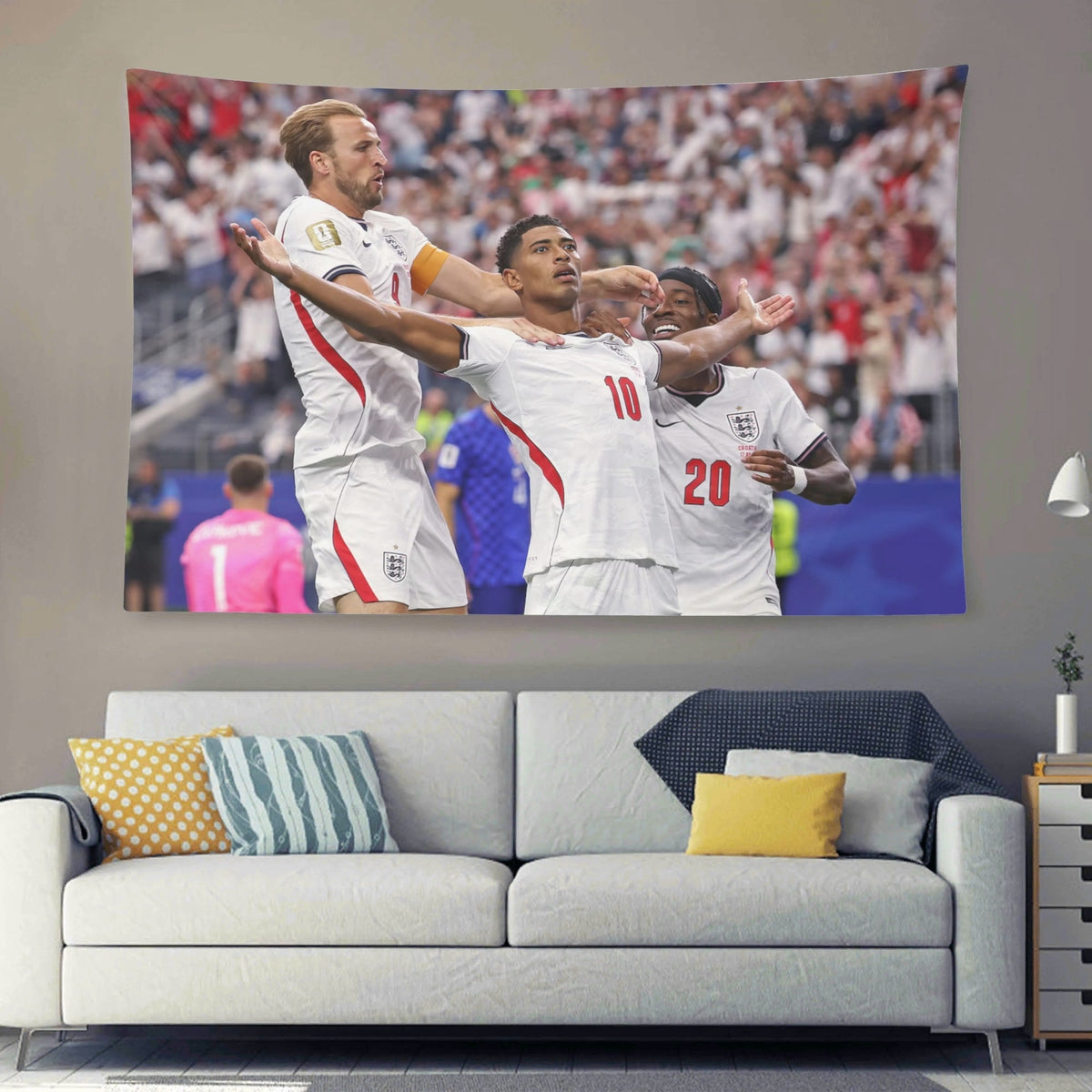 Jude Bellingham and Harry Kane England Vs. Croatia Celebration Flag For 2026 World Copa - AthleteFlags