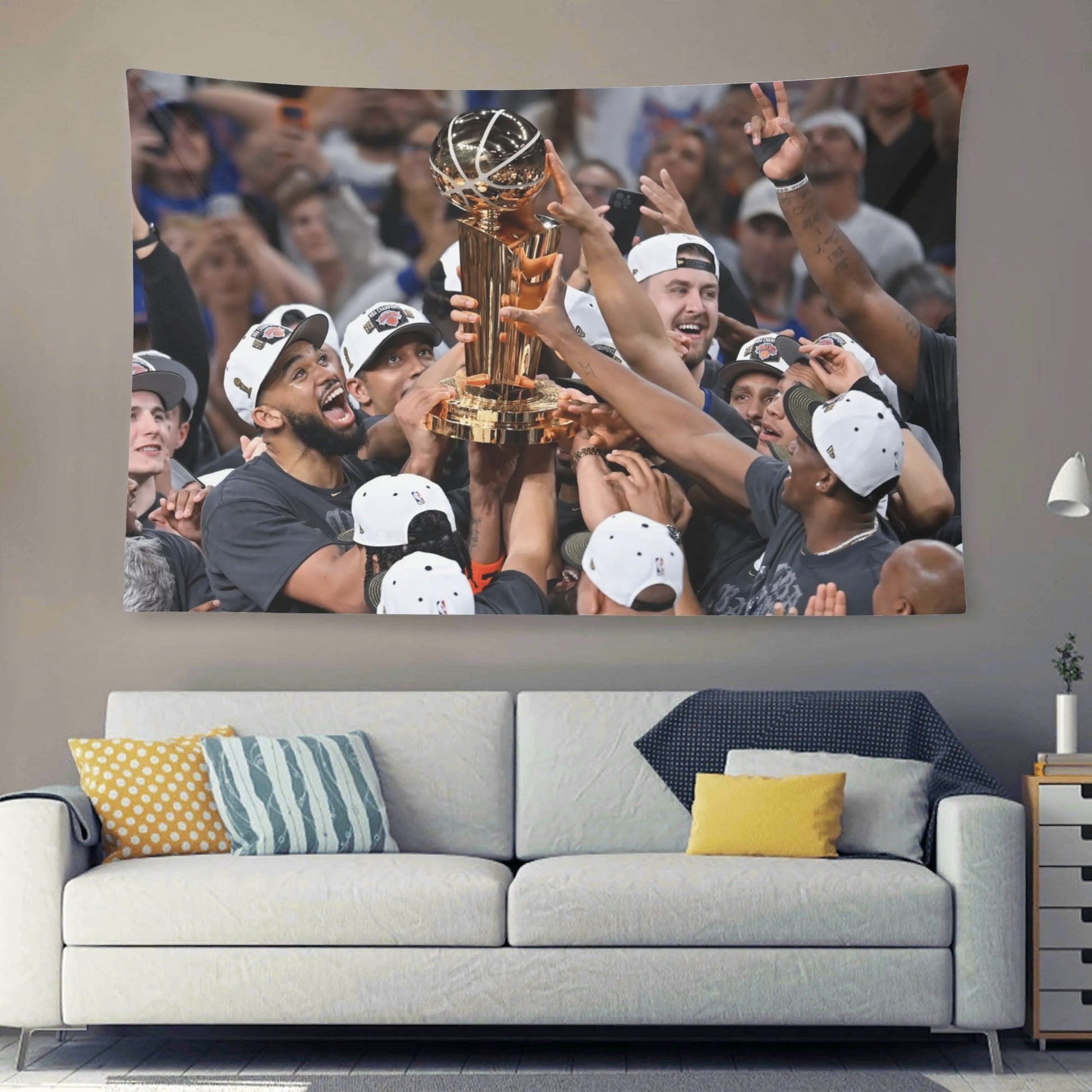 Karl-Anthony Towns Lifts NBA Finals Trophy Flag - AthleteFlags