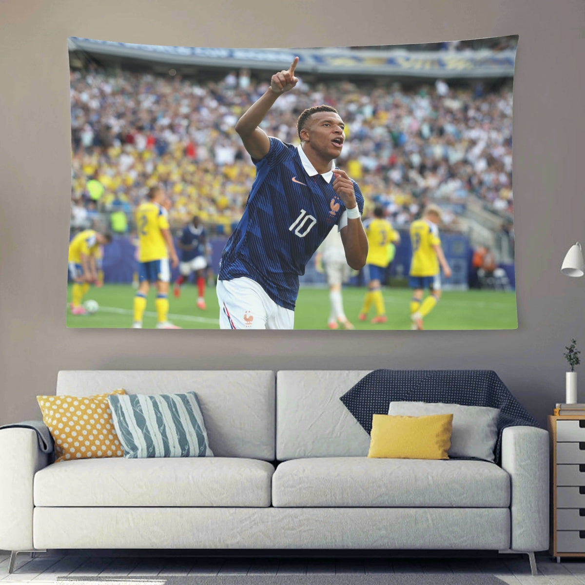 Kylian Mbappe France Vs. Sweden Celebration Flag For 2026 World Copa - AthleteFlags