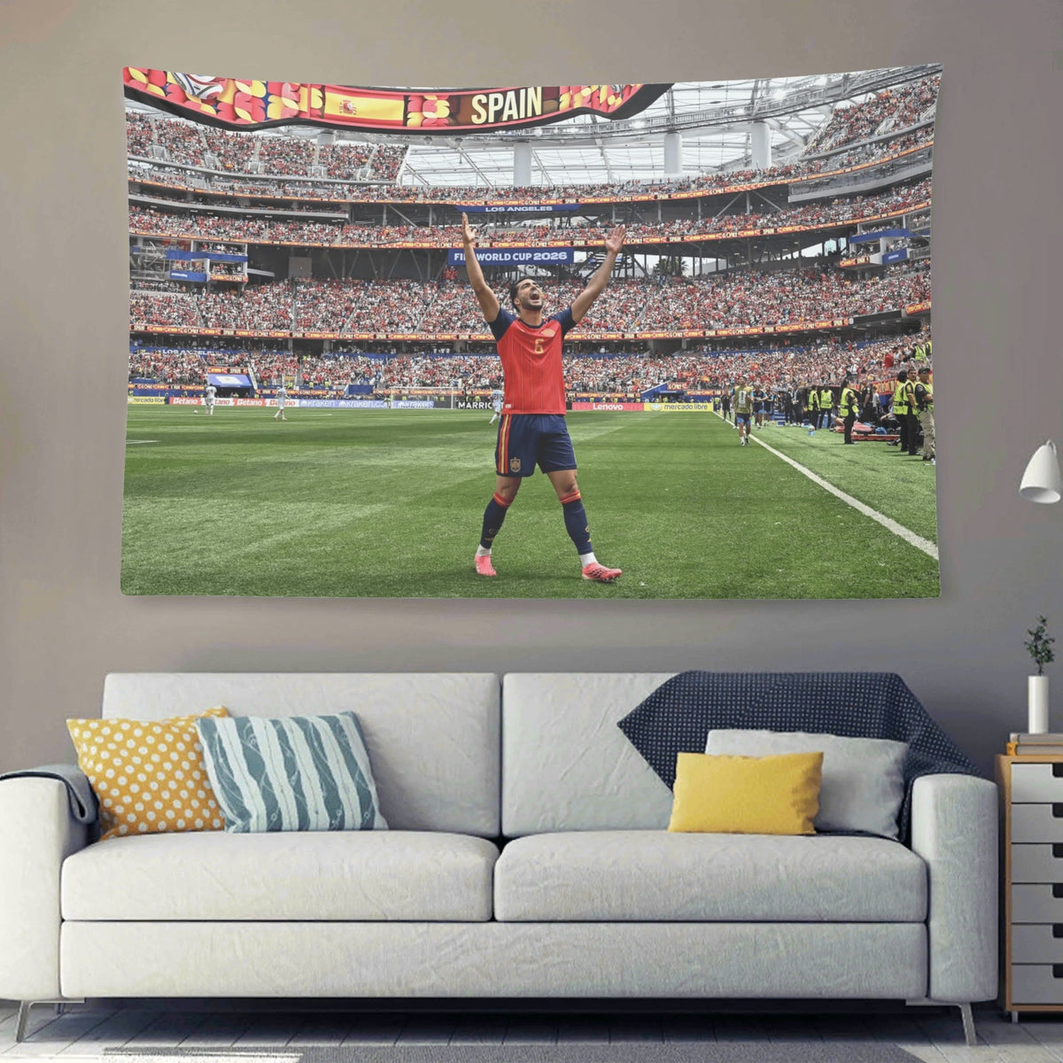 Mikel Merino Spain Vs. Belgium Winning Goal Flag For 2026 World Copa - AthleteFlags