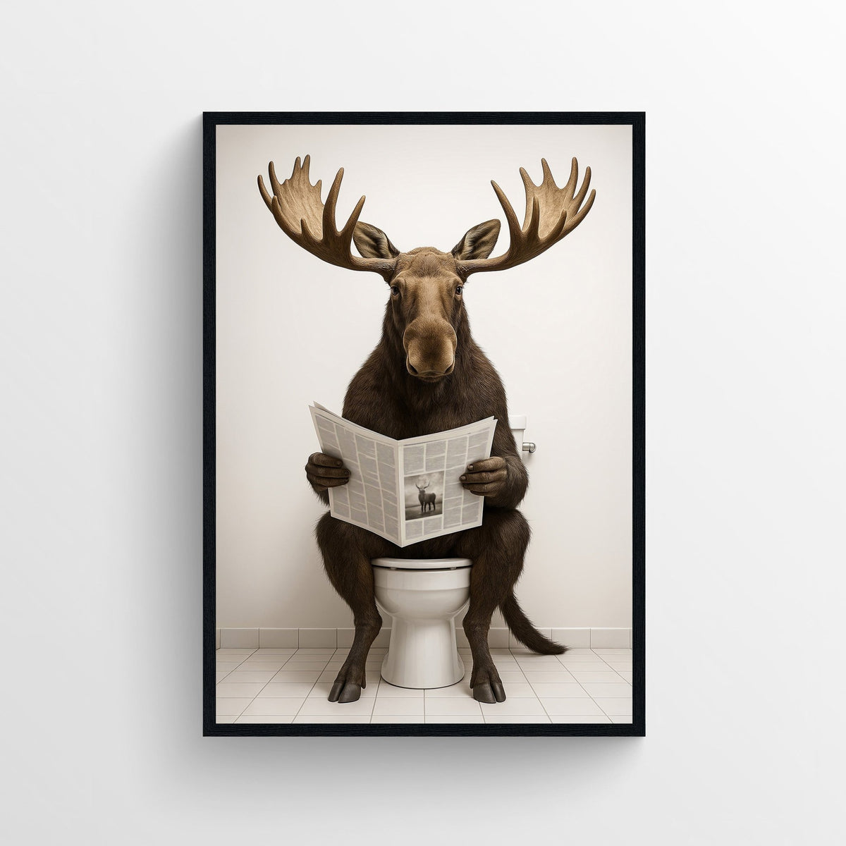 Moose Animal Bathroom Toilet Poster - AthleteFlags