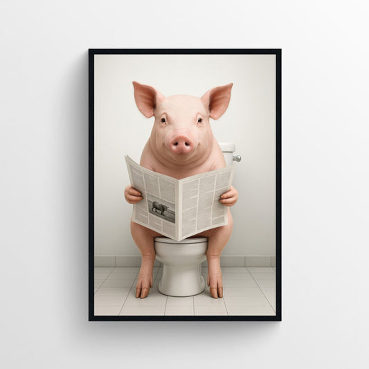 Pig Animal Bathroom Toilet Poster - AthleteFlags