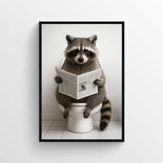 Raccoon Animal Bathroom Toilet Poster - AthleteFlags