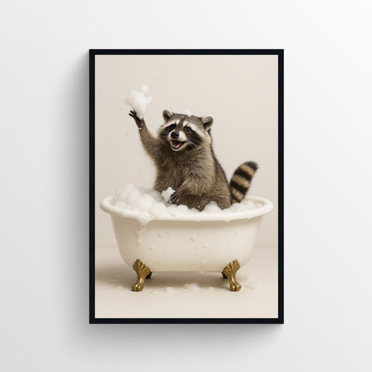 Raccoon Animal Bathroom Tub Poster - AthleteFlags