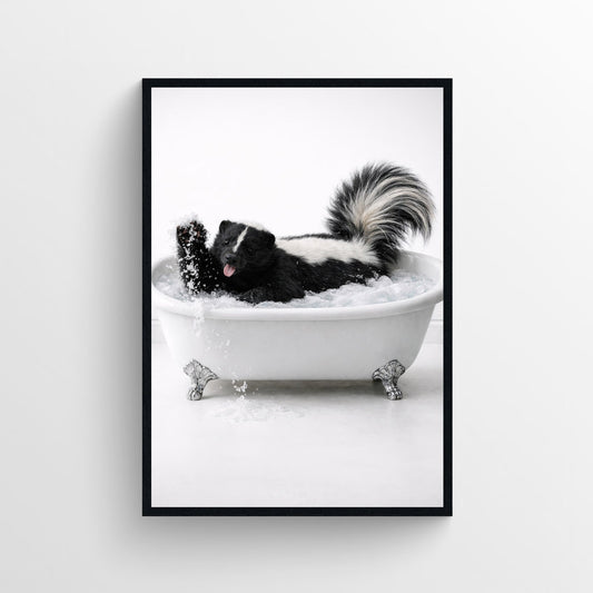 Skunk Animal Bathroom Tub Poster - AthleteFlags
