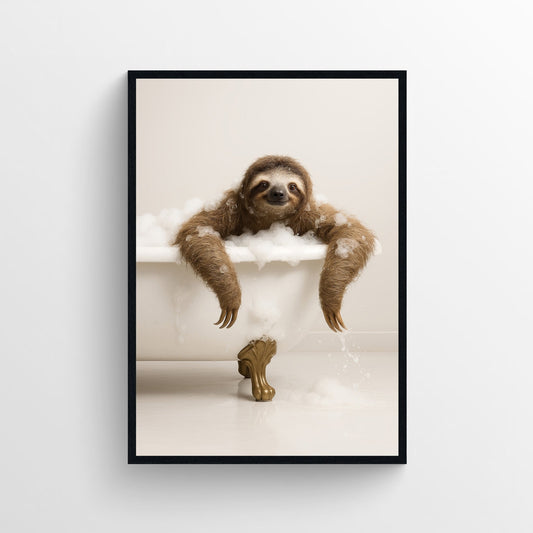 Sloth Animal Bathroom Tub Poster - AthleteFlags