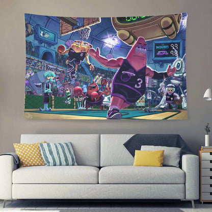 SpongeBob and Patrick Recreate Lebron and Dwyane Wade Dunk Flag - AthleteFlags