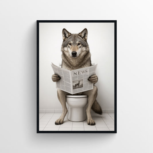 Wolf Animal Bathroom Toilet Poster - AthleteFlags
