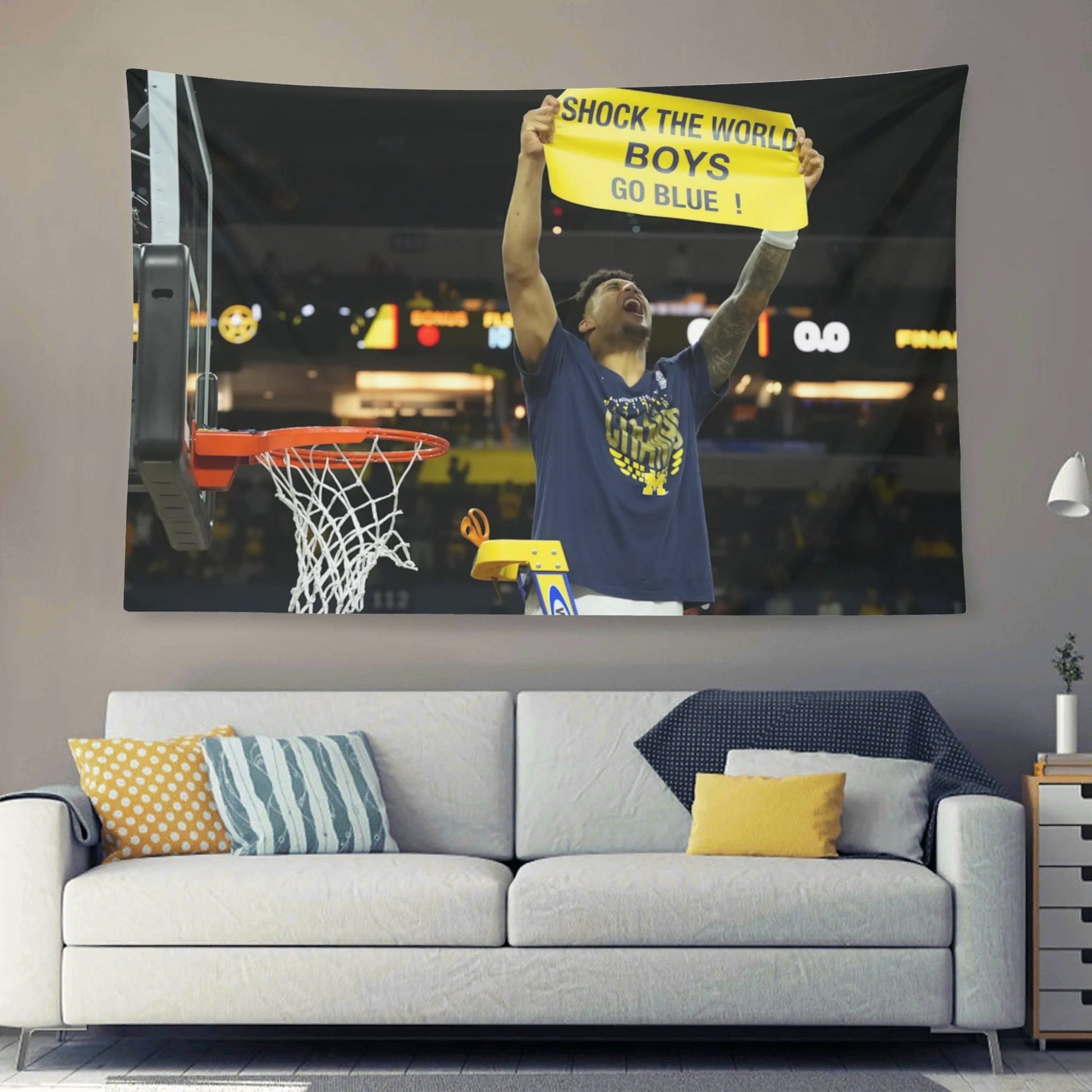 Yaxel Lendeborg "Shock The World Boys Go Blue" Michigan 2026 National Champions Flag - AthleteFlags